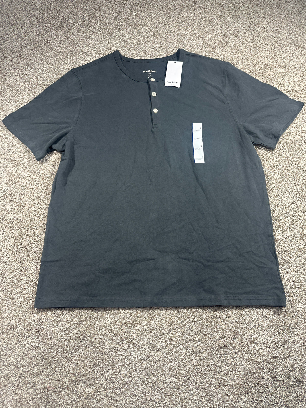 Goodfellow & Co vintage Henley T-shirt L charcoal gray