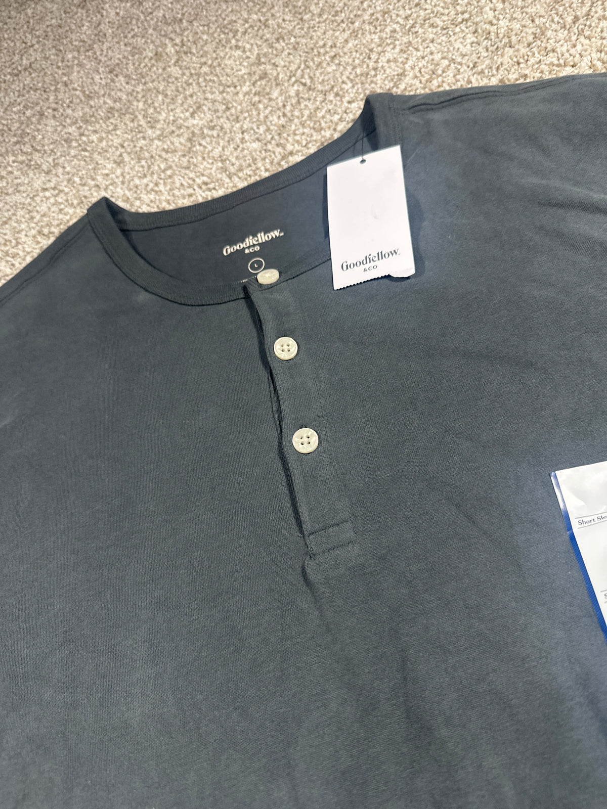 Goodfellow & Co vintage Henley T-shirt L charcoal gray