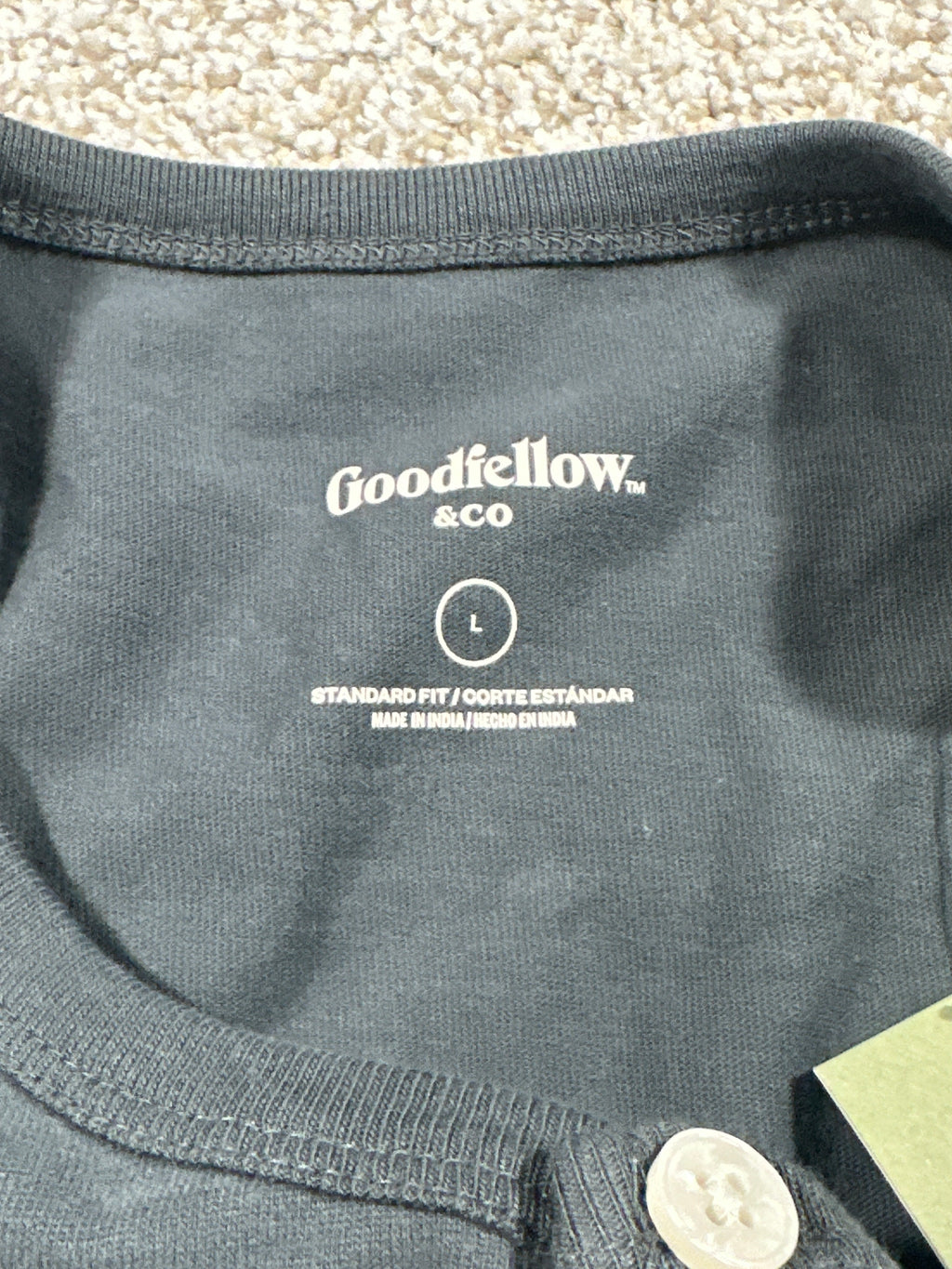 Goodfellow & Co vintage Henley T-shirt L charcoal gray