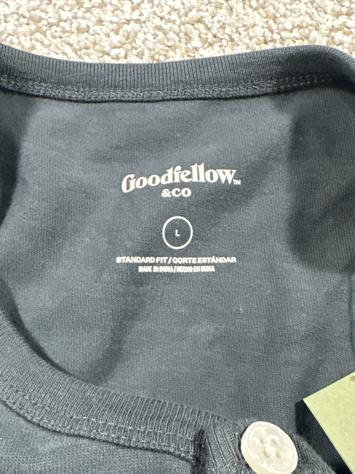 Goodfellow & Co vintage Henley T-shirt L charcoal gray