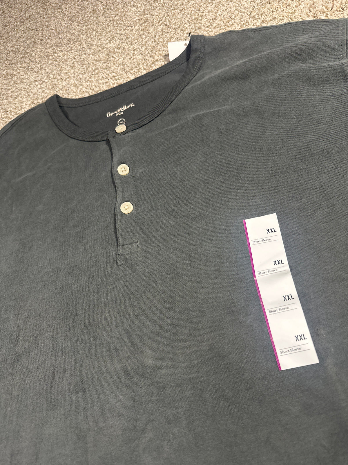 Goodfellow & Co vintage Henley T-shirt XXL charcoal gray
