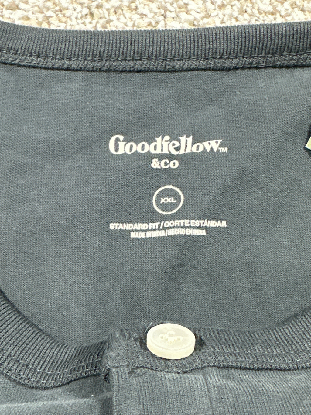 Goodfellow & Co vintage Henley T-shirt XXL charcoal gray