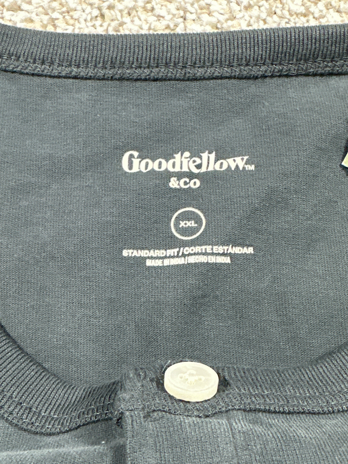 Goodfellow & Co vintage Henley T-shirt XXL charcoal gray