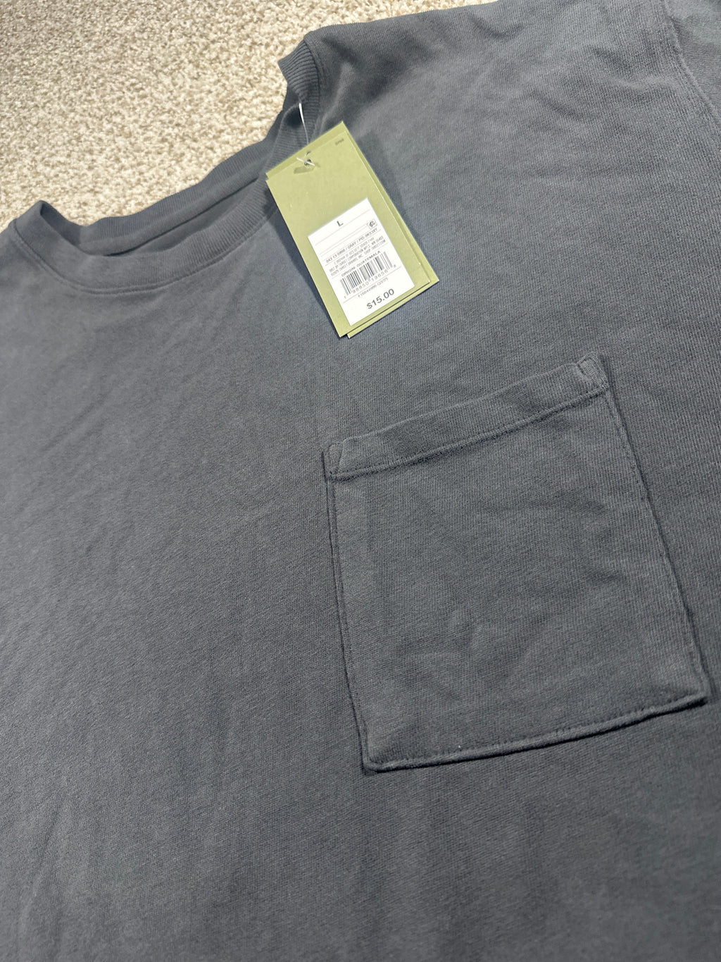 Goodfellow & Co Vintage Tee L gray chest pocket