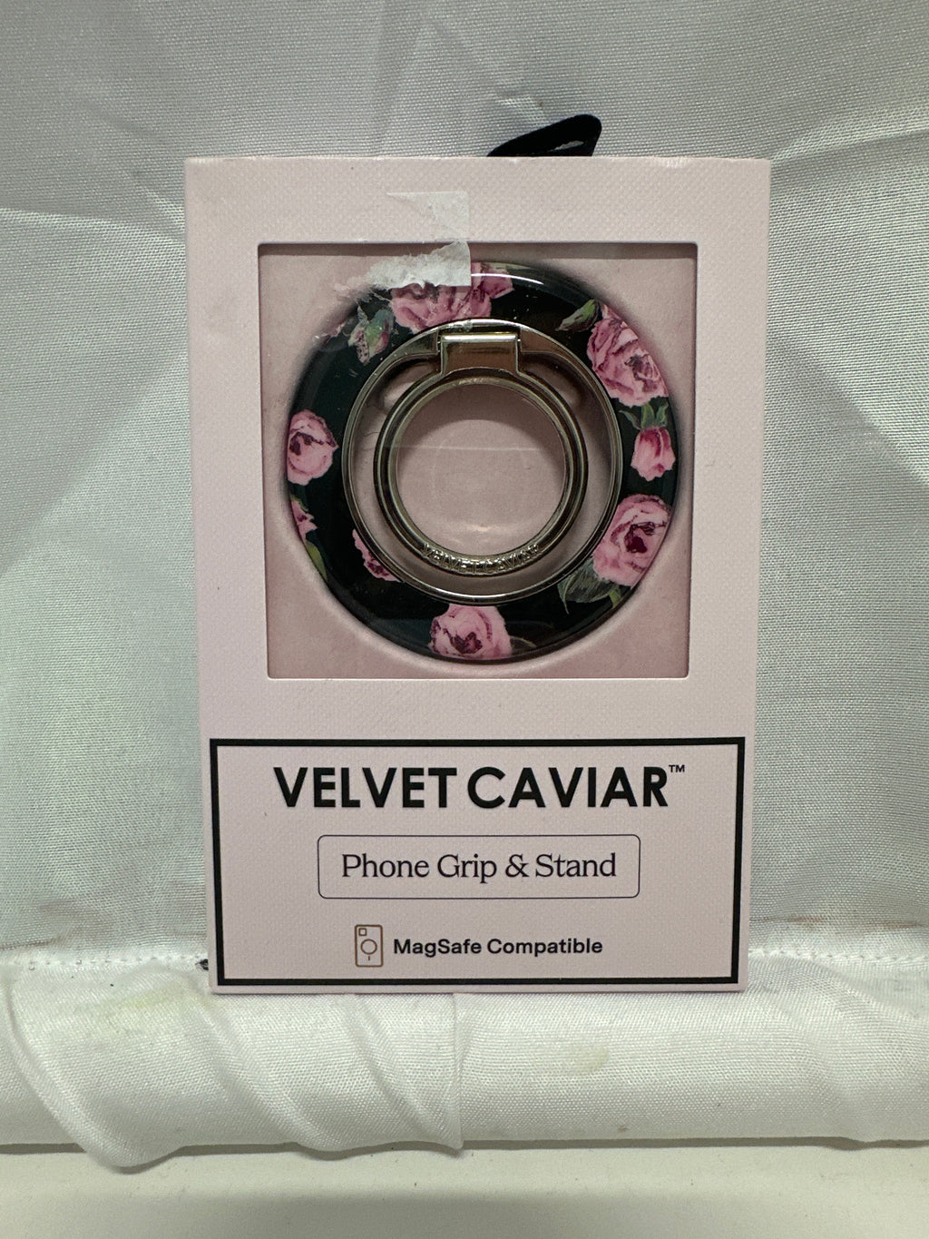 Velvet Caviar MagSafe Compatible Phone Grip & Stand Black Pink Floral