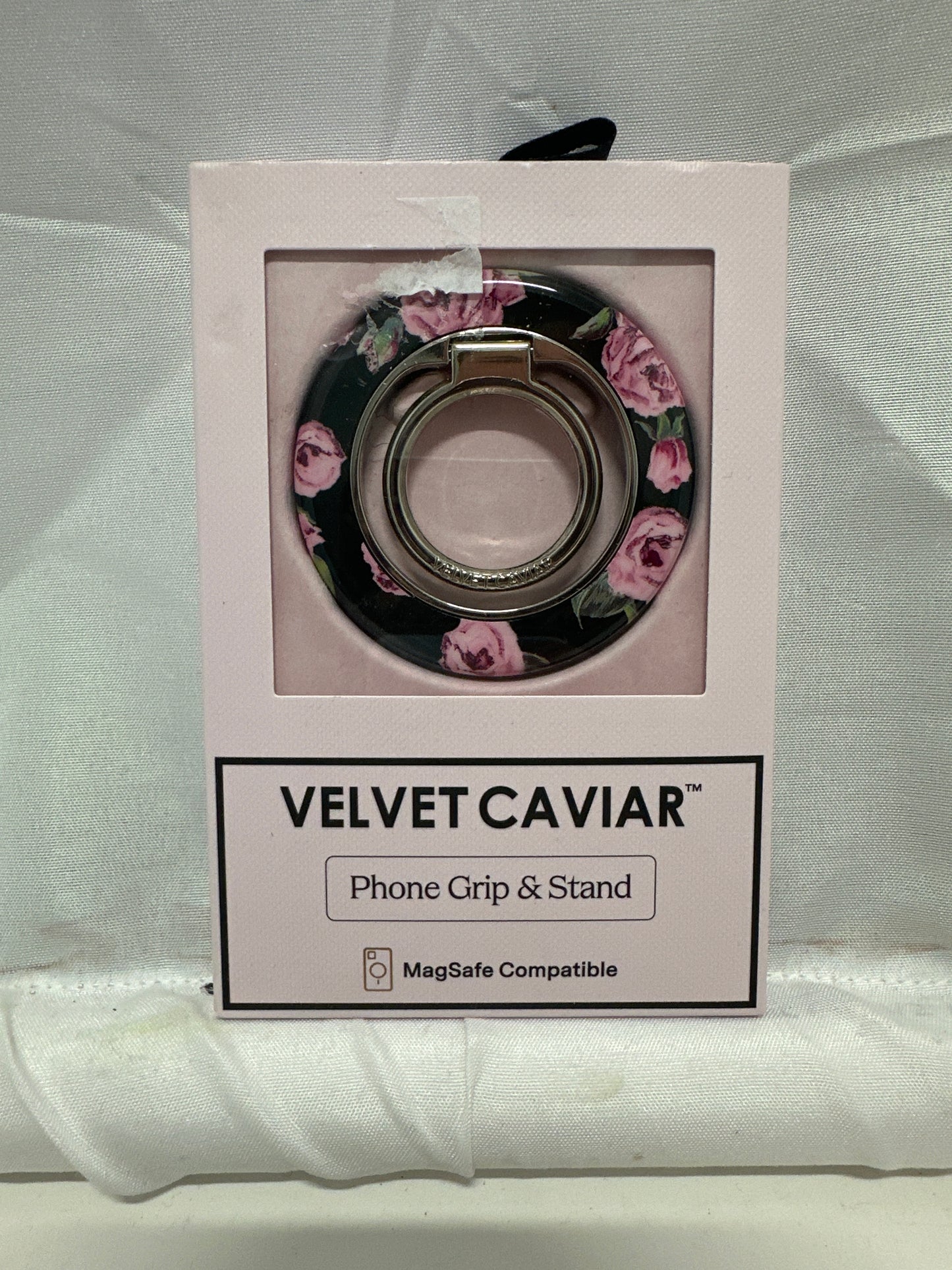Velvet Caviar MagSafe Compatible Phone Grip & Stand Black Pink Floral
