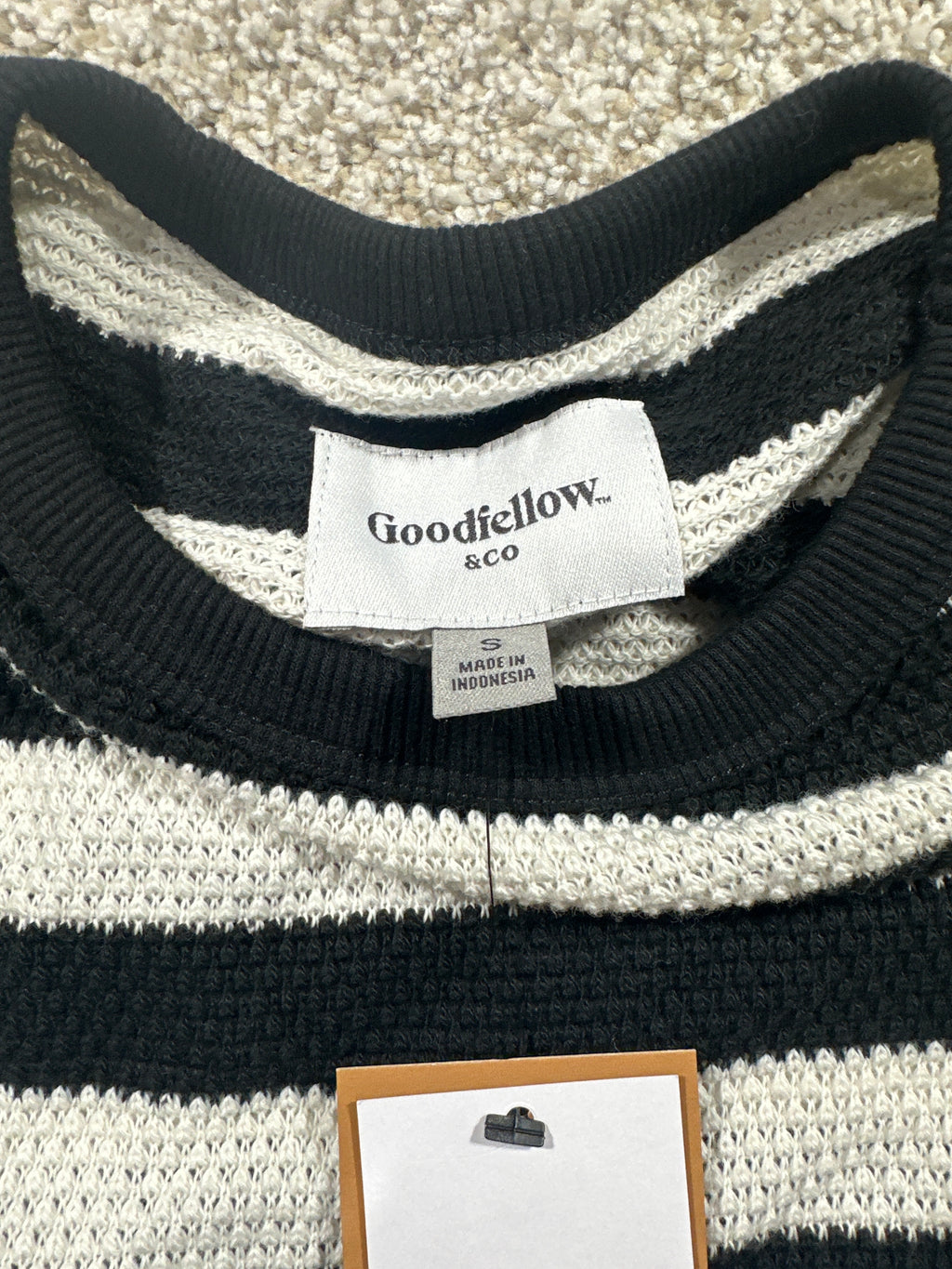 Goodfellow & Co Vintage Collection striped sweater S black ivory