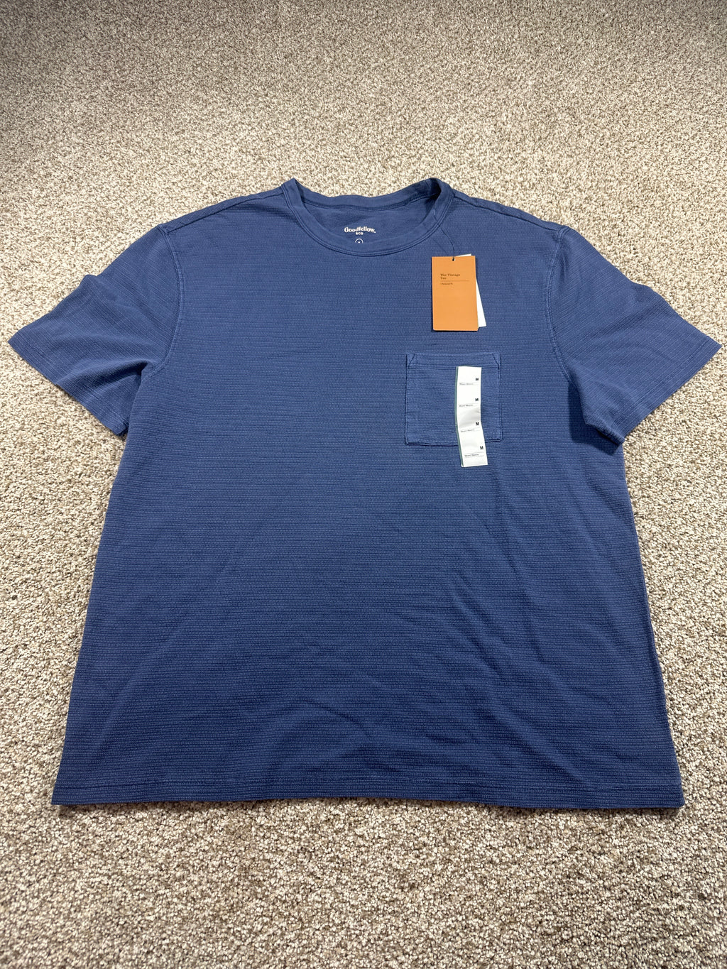 Goodfellow & Co textured vintage pocket T-shirt men's medium blue