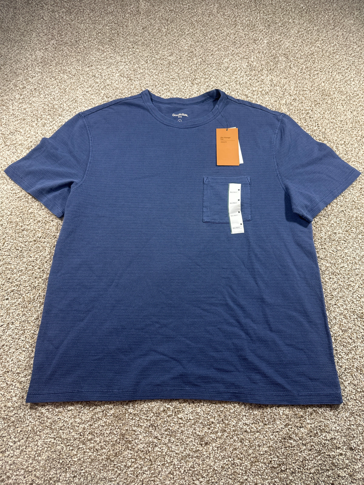 Goodfellow & Co textured vintage pocket T-shirt men's medium blue
