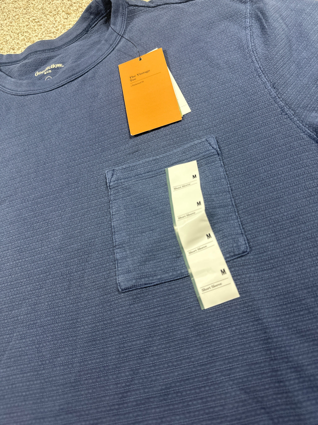 Goodfellow & Co textured vintage pocket T-shirt men's medium blue