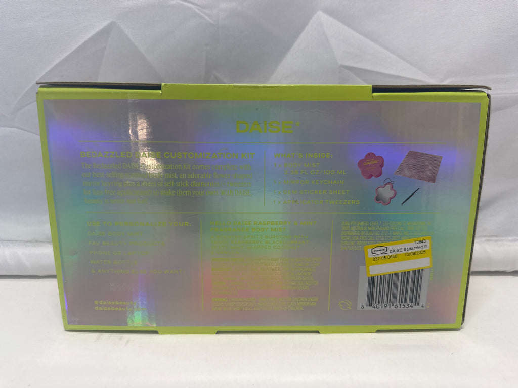 Daise Bedazzled Customization Kit contents and UPC back