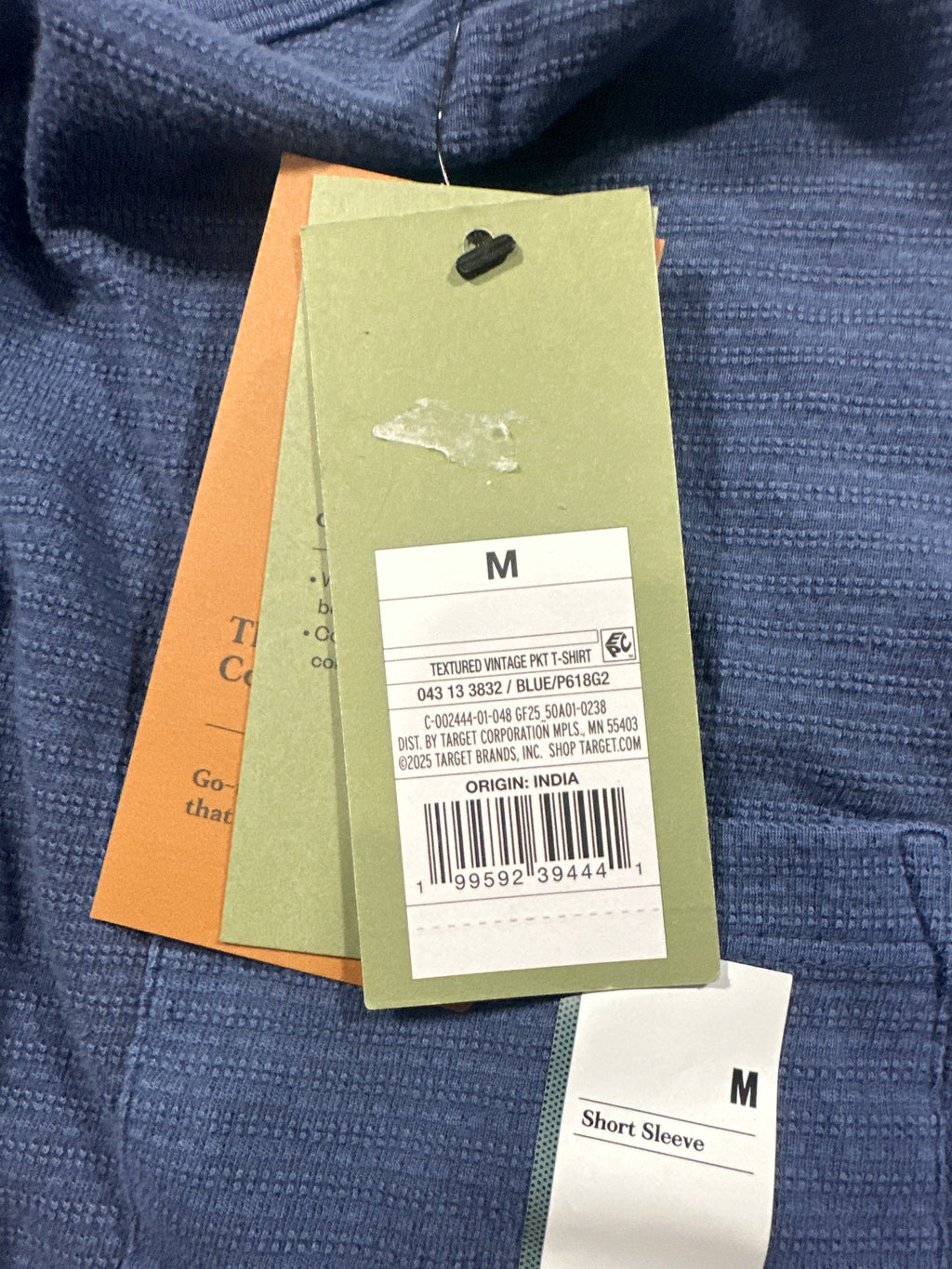 Goodfellow & Co textured vintage pocket T-shirt men's medium blue