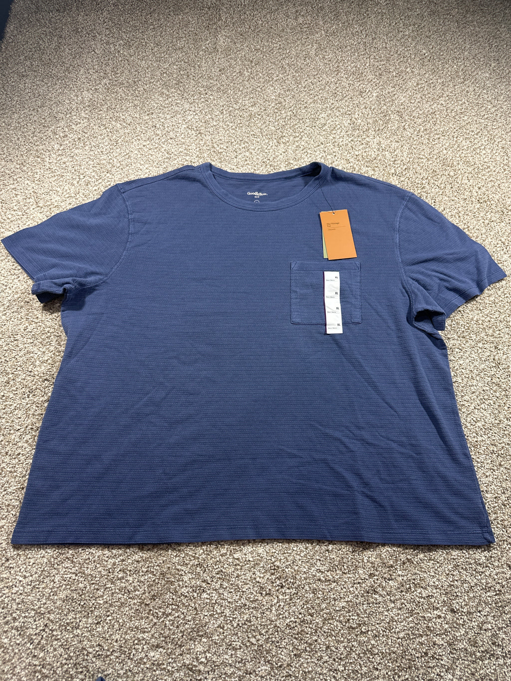 Goodfellow & Co textured vintage pocket T-shirt men's extra large blue