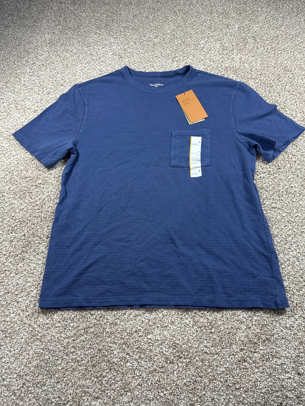 Goodfellow & Co textured vintage pocket T-shirt men's small blue