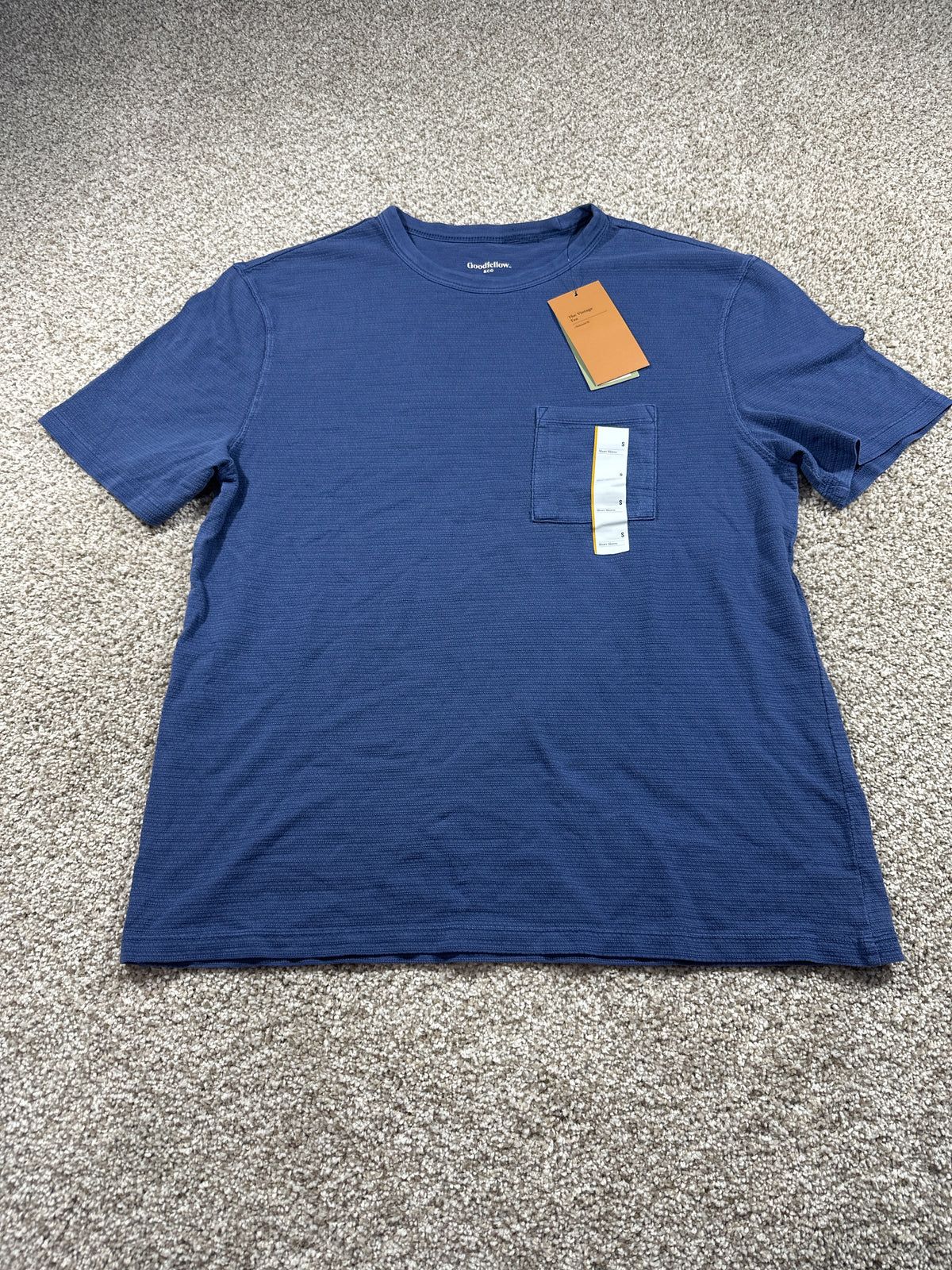 Goodfellow & Co textured vintage pocket T-shirt men's small blue