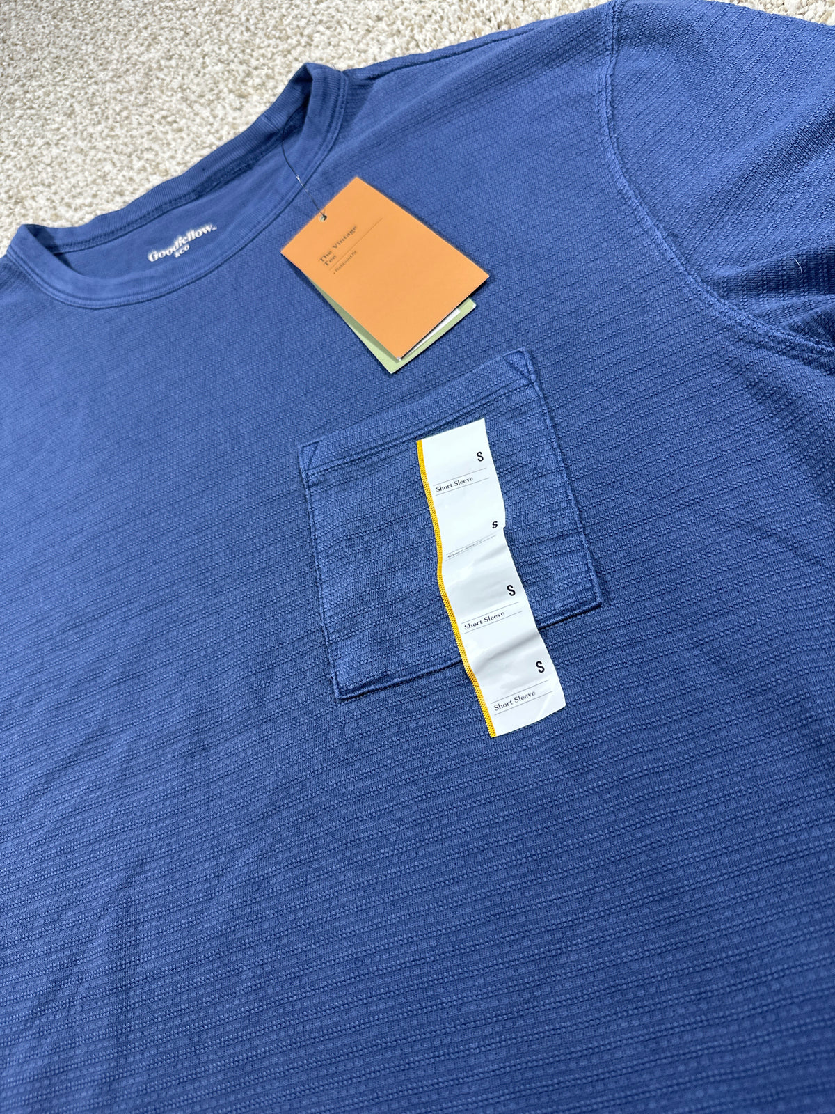 Goodfellow & Co textured vintage pocket T-shirt men's small blue