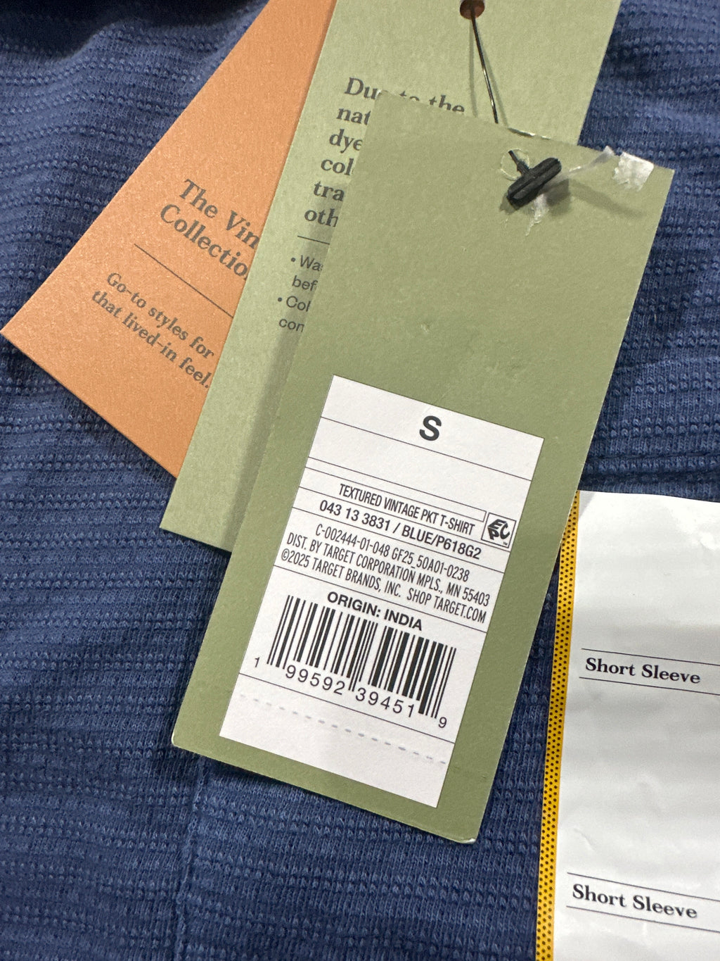 Goodfellow & Co textured vintage pocket T-shirt men's small blue