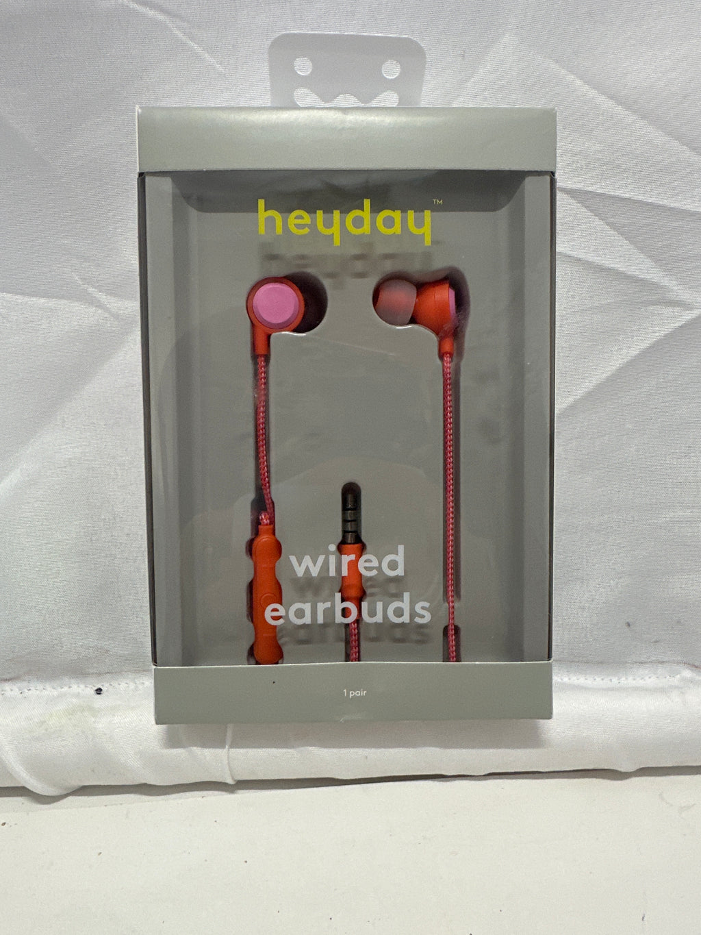 Heyday Wired Earbuds Coral Orange 3.5mm In-Ear Headphones