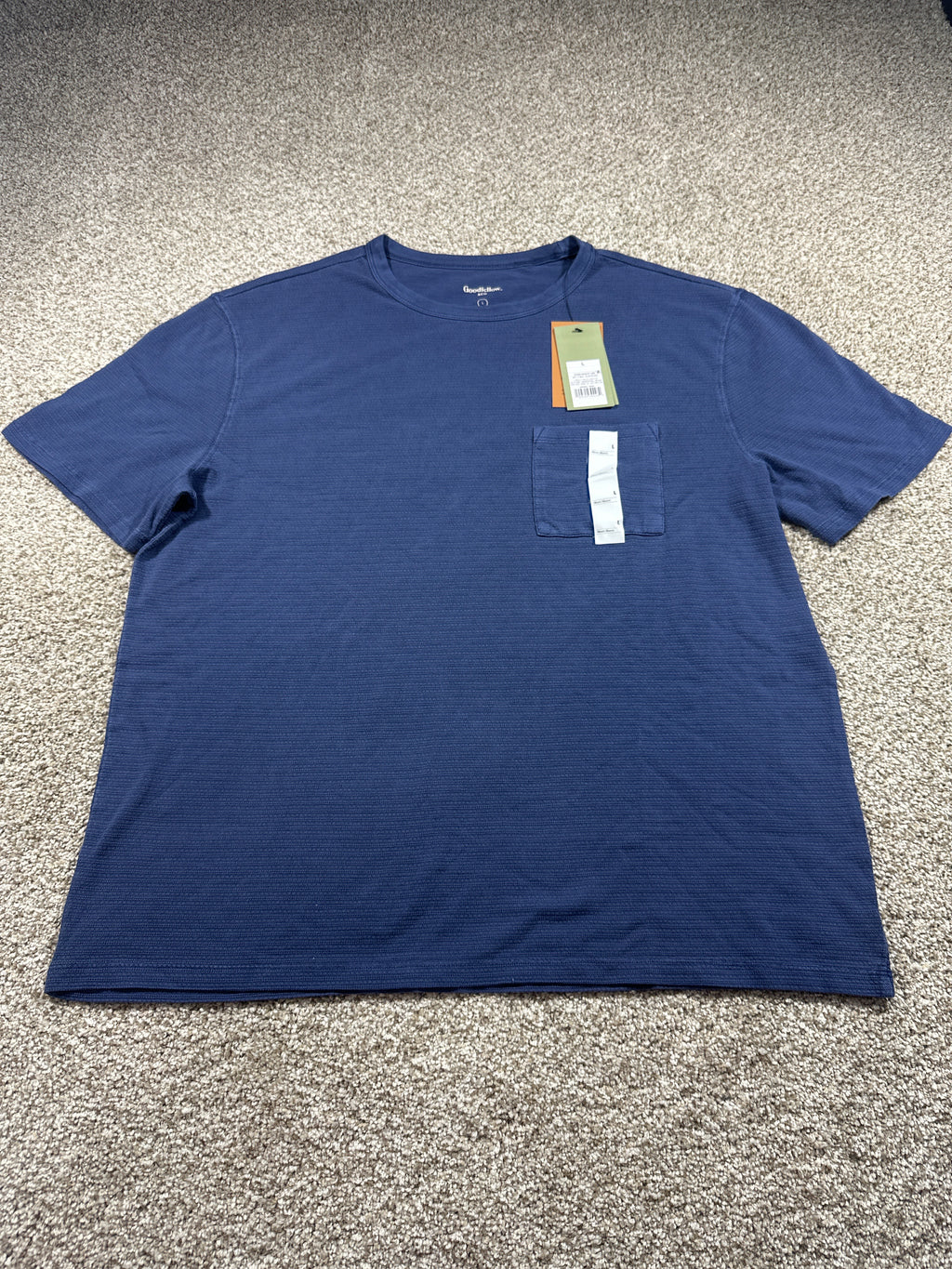 Goodfellow & Co textured vintage pocket T-shirt men's large blue