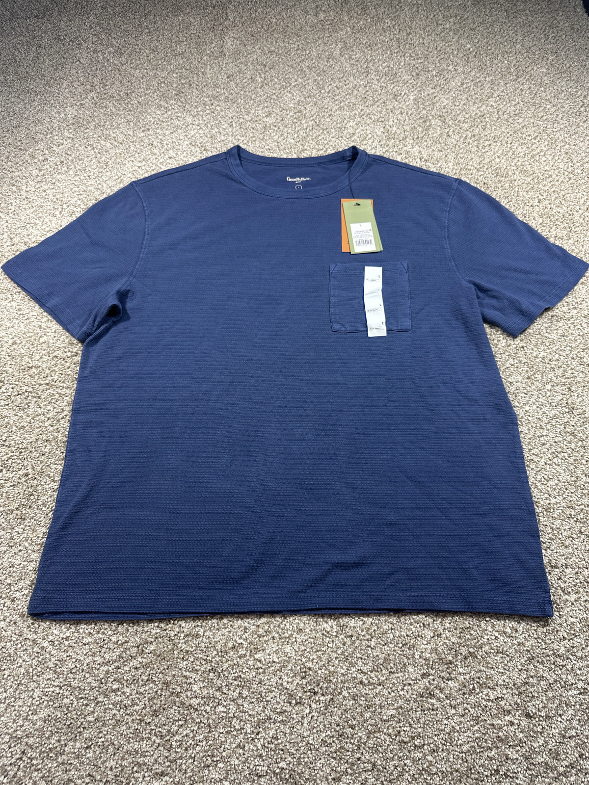 Goodfellow & Co textured vintage pocket T-shirt men's large blue