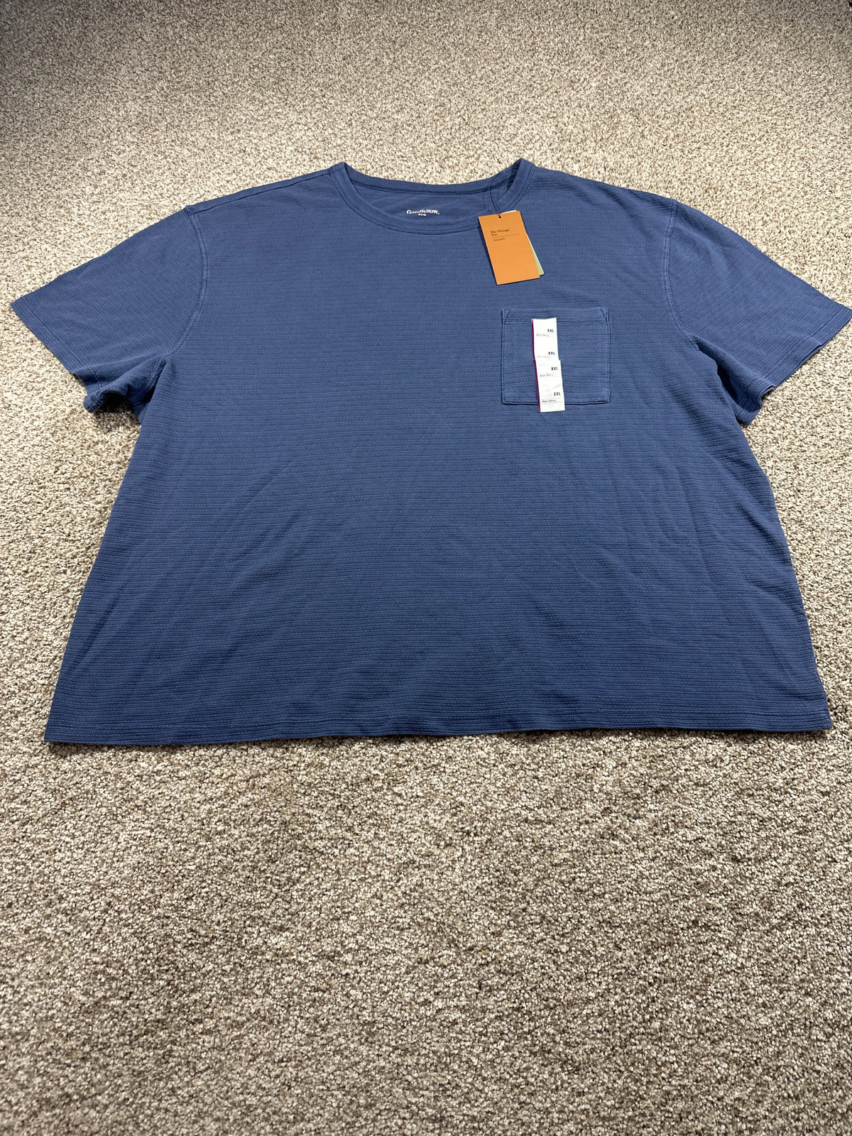 Goodfellow & Co textured vintage pocket T-shirt men's XXL blue