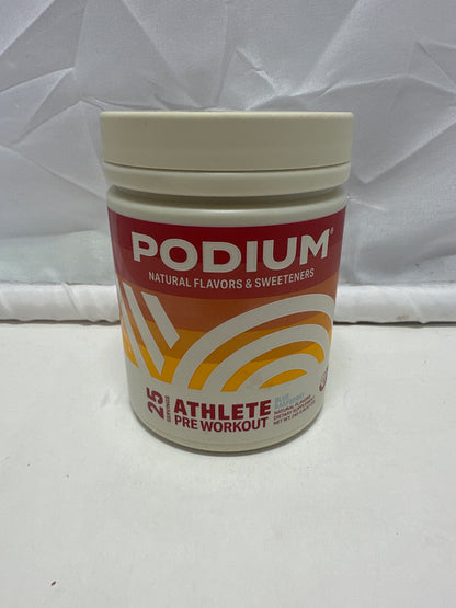 PODIUM Natural Flavors & Sweeteners Athlete Pre Workout Blue Raspberry Exp 03/26