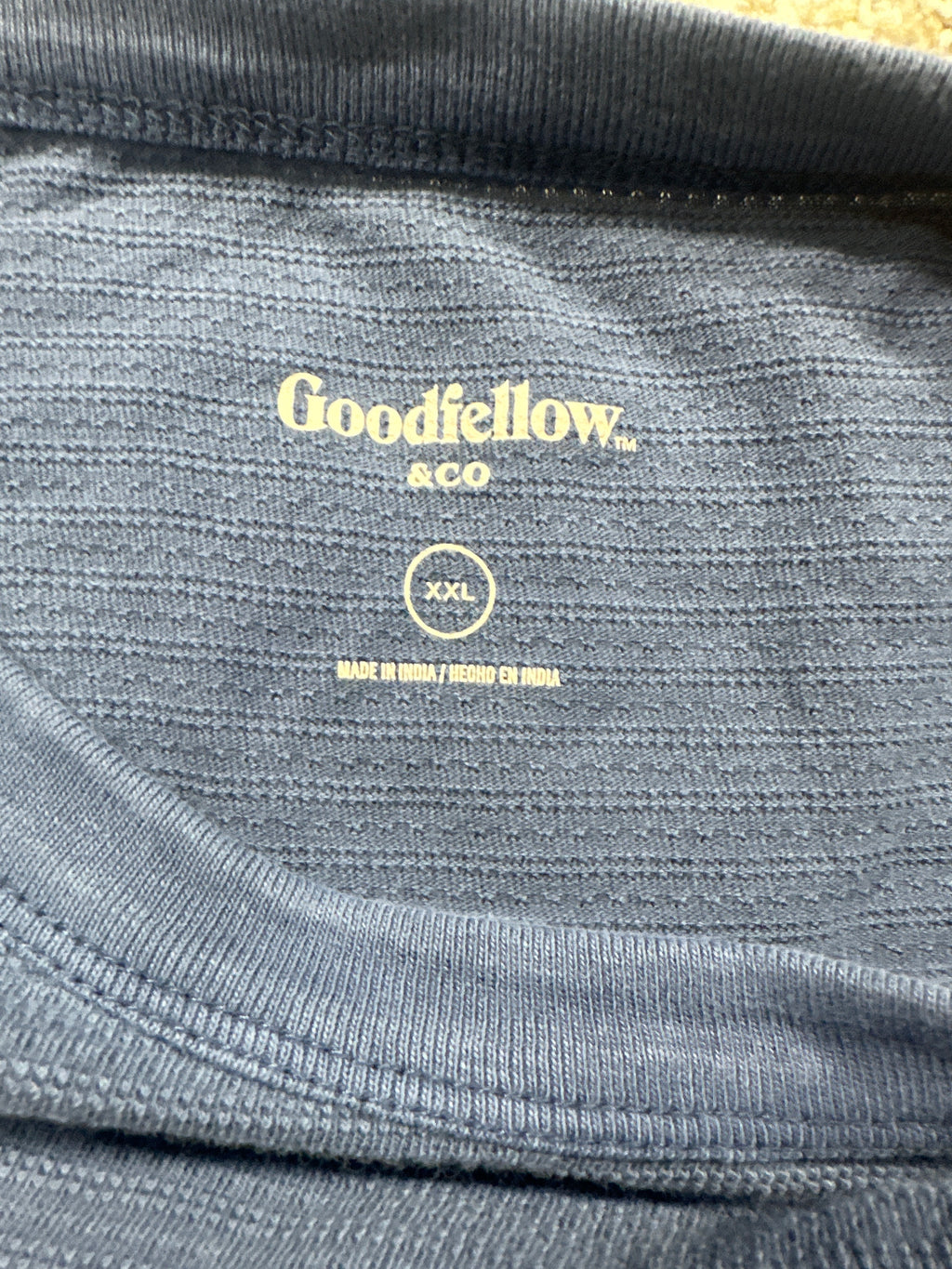 Goodfellow & Co textured vintage pocket T-shirt men's XXL blue