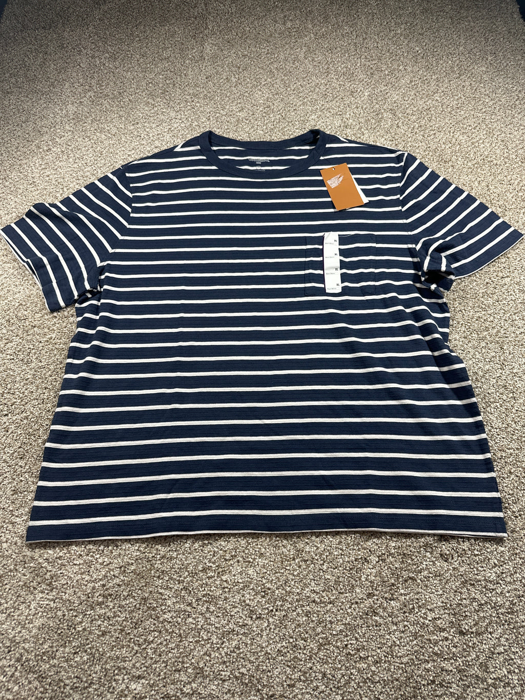 Goodfellow & Co textured vintage pocket T-shirt men's XL blue stripe