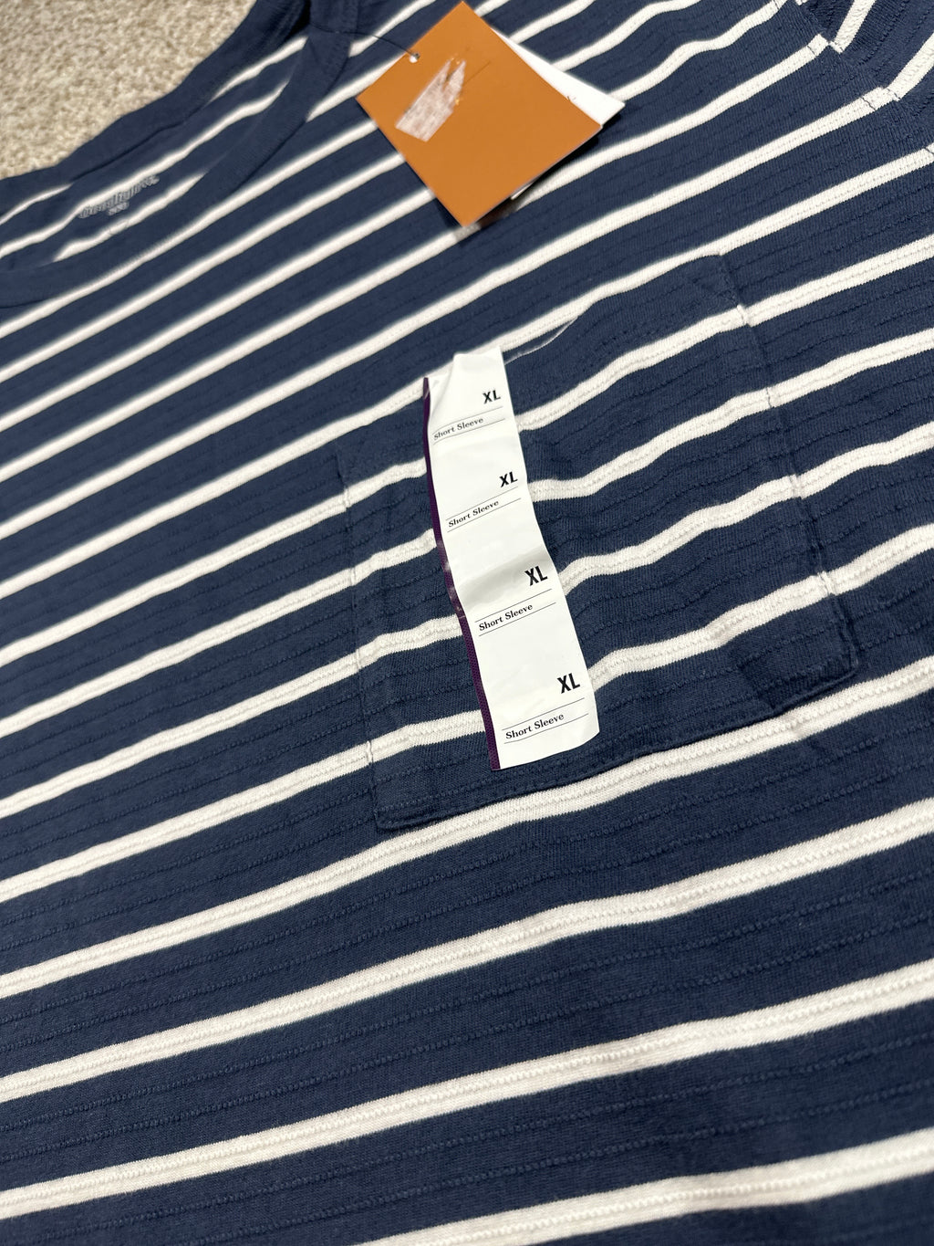 Goodfellow & Co textured vintage pocket T-shirt men's XL blue stripe