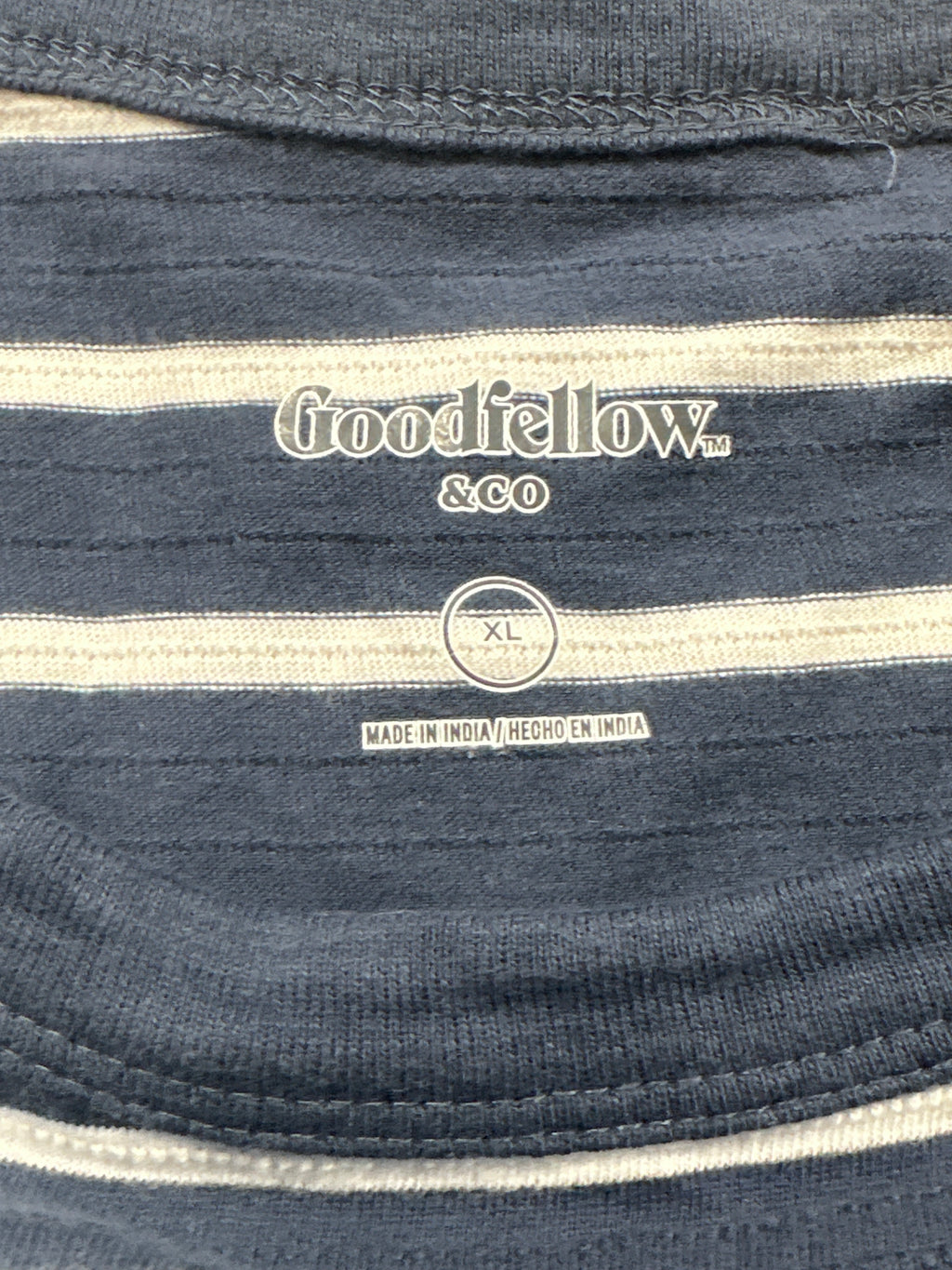 Goodfellow & Co textured vintage pocket T-shirt men's XL blue stripe