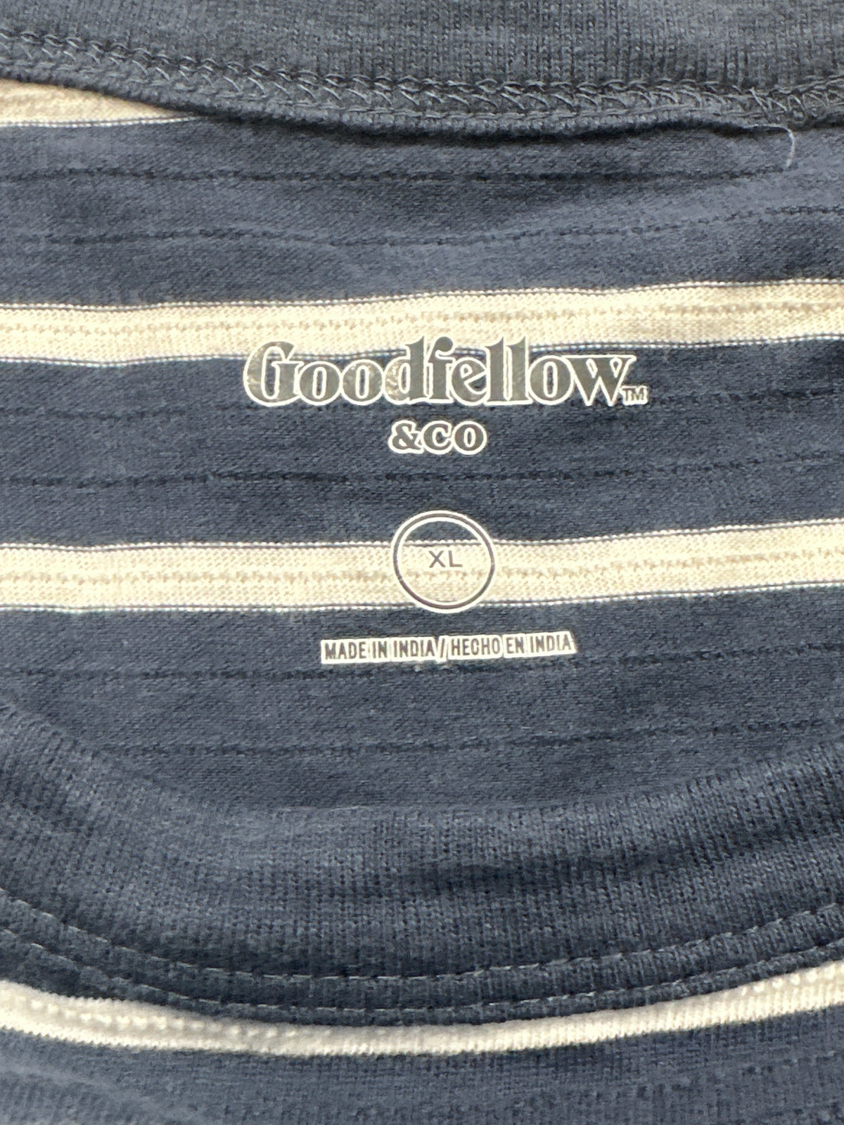 Goodfellow & Co textured vintage pocket T-shirt men's XL blue stripe