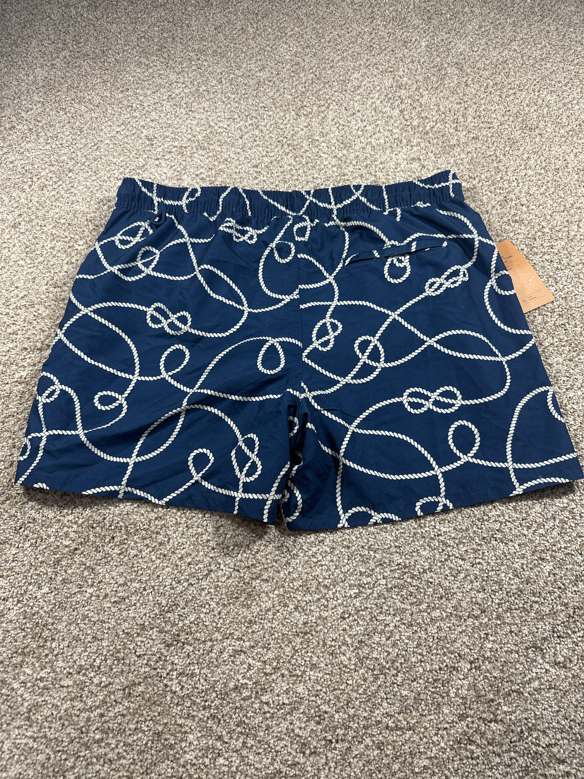 Goodfellow & Co 5 inch swim trunks men's large navy rope print