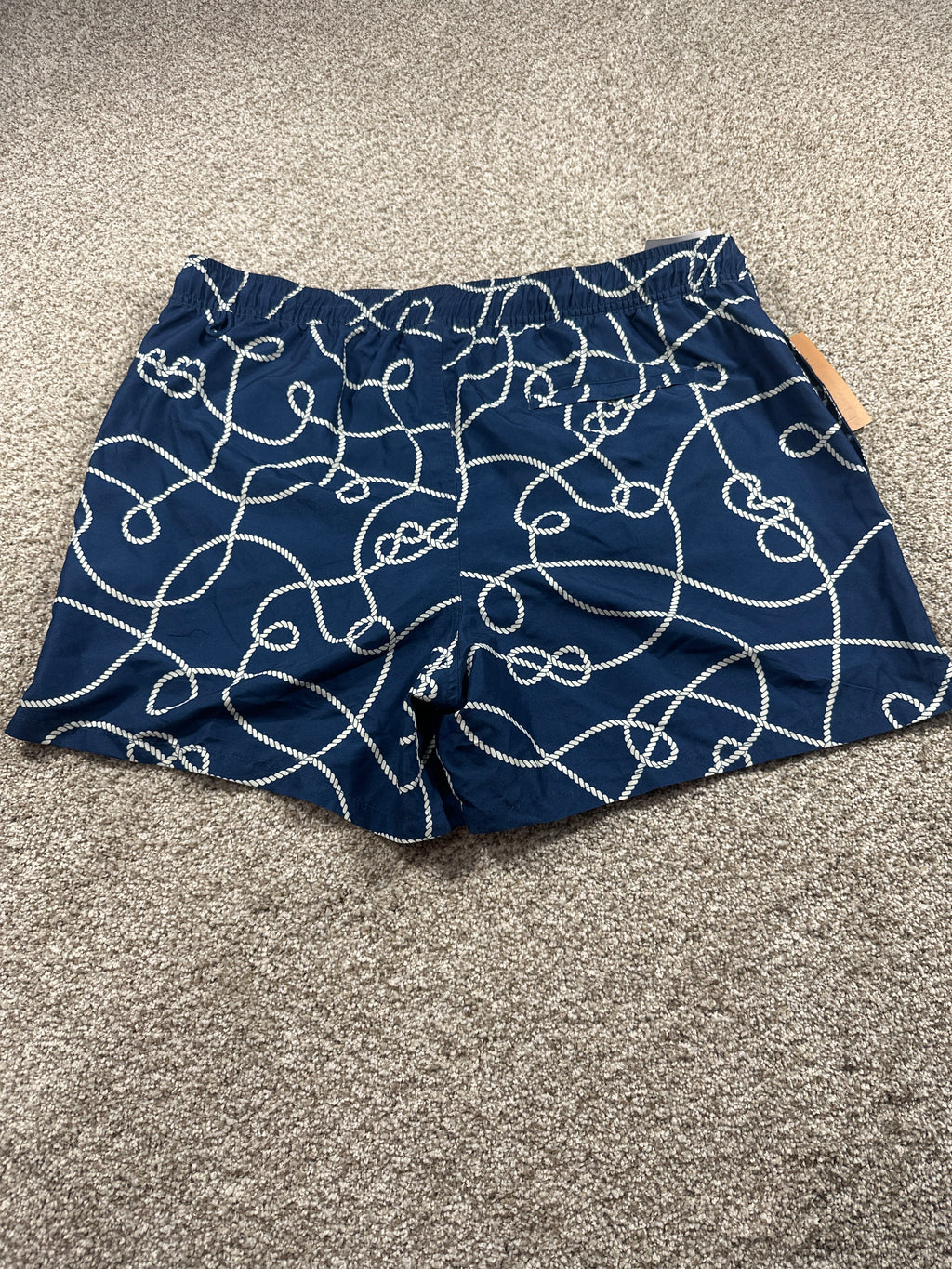 Goodfellow & Co 5 inch swim trunks men's XL navy rope print