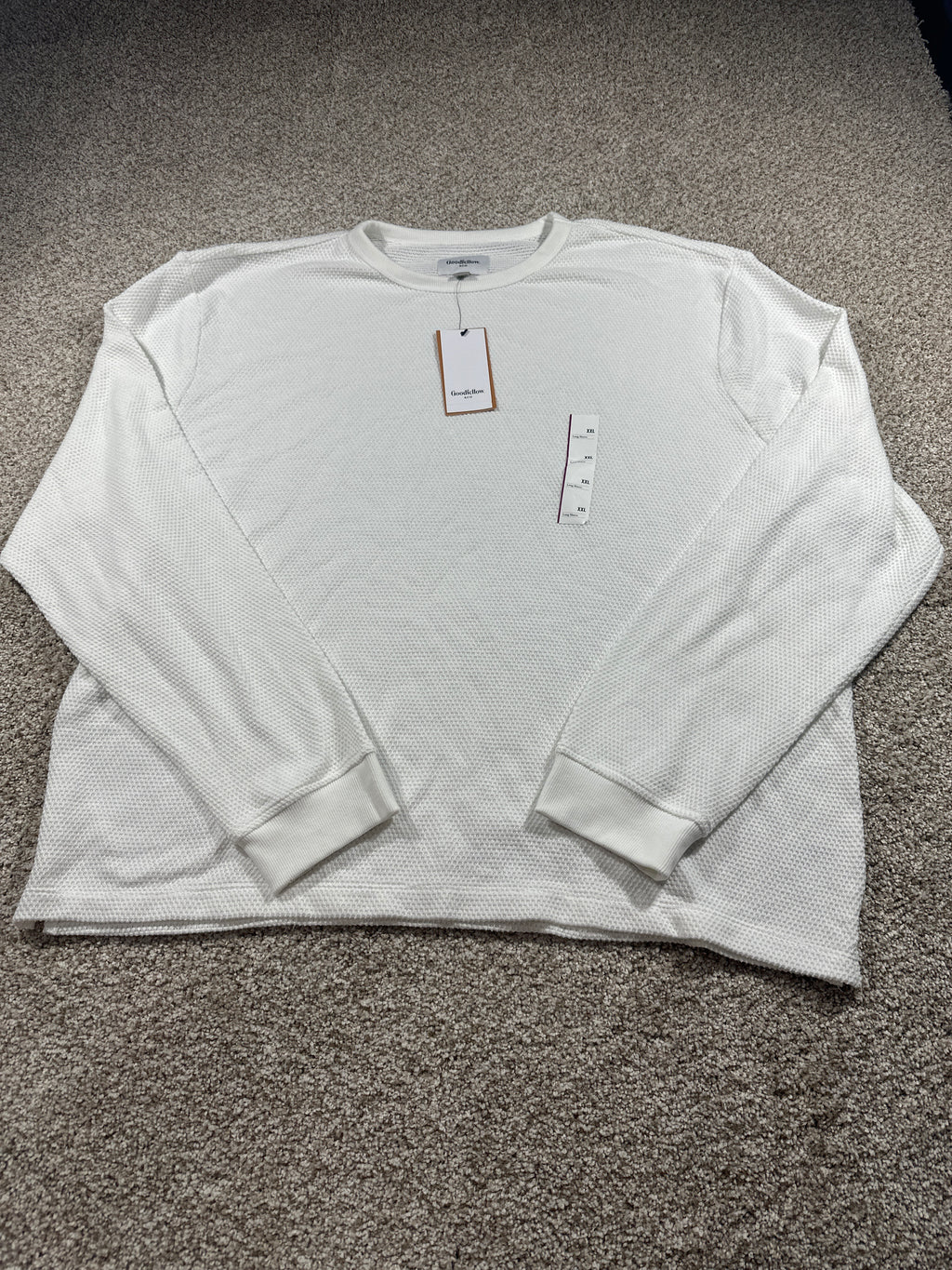 Goodfellow & Co textured thermal long sleeve shirt men's XXL cream
