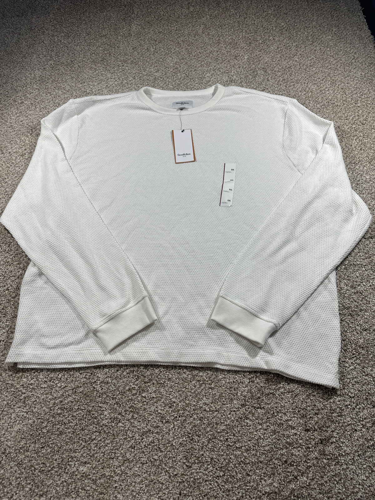 Goodfellow & Co textured thermal long sleeve shirt men's XXL cream