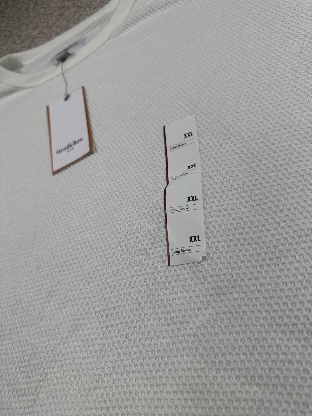 Goodfellow & Co textured thermal long sleeve shirt men's XXL cream
