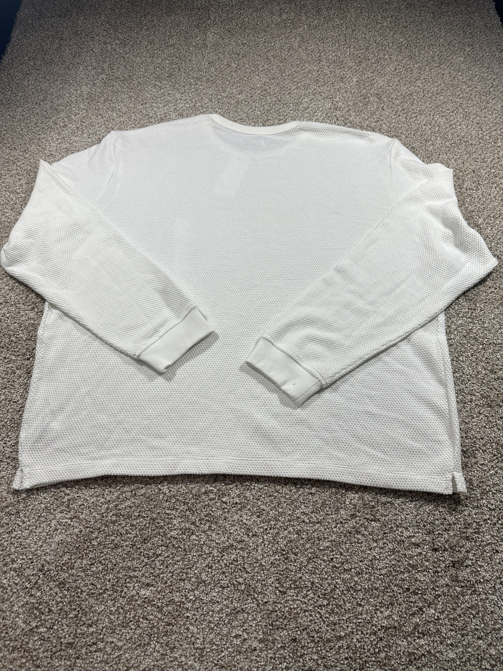 Goodfellow & Co textured thermal long sleeve shirt men's XXL cream