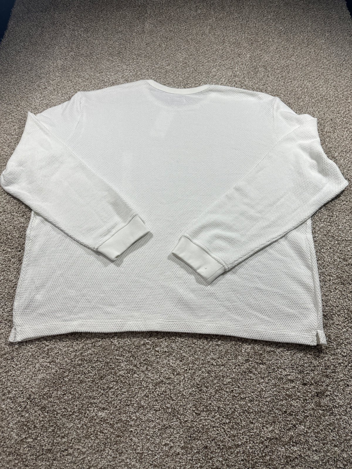 Goodfellow & Co textured thermal long sleeve shirt men's XXL cream