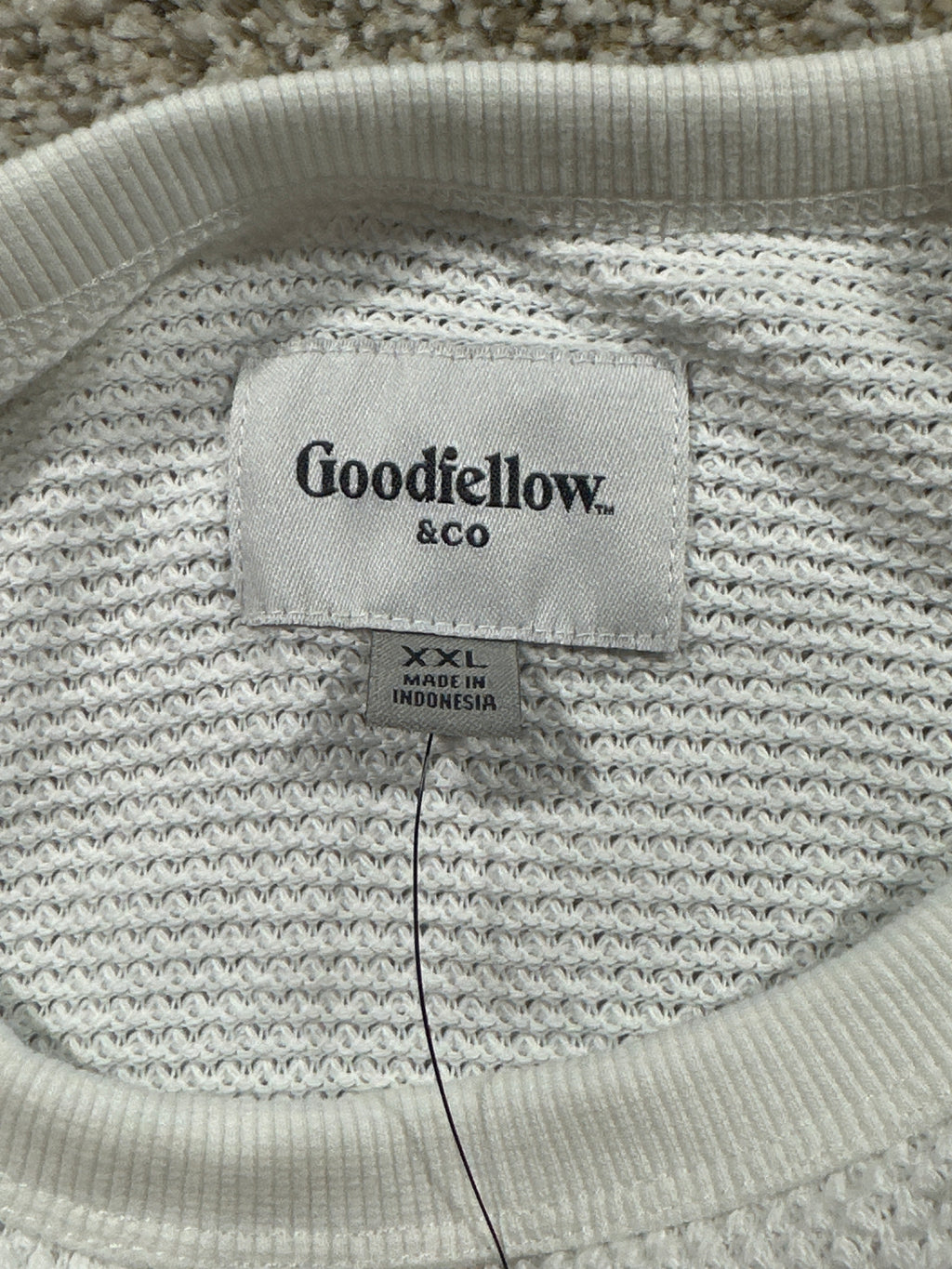 Goodfellow & Co textured thermal long sleeve shirt men's XXL cream