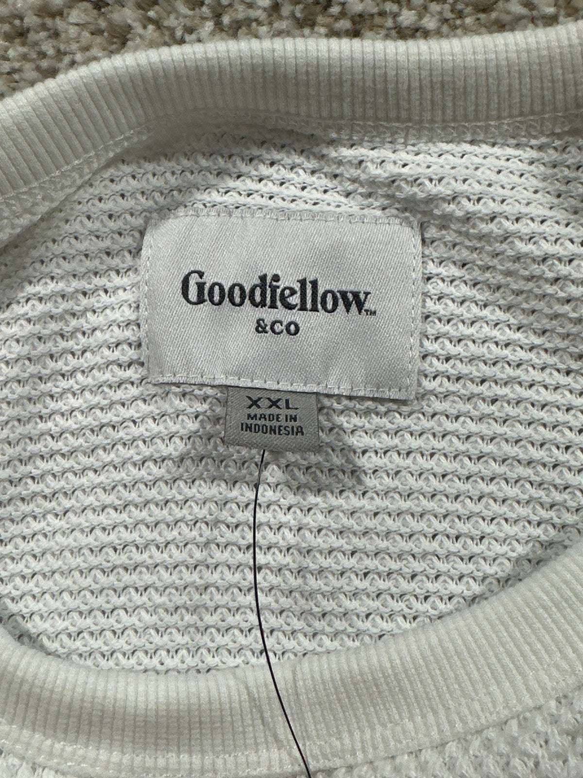 Goodfellow & Co textured thermal long sleeve shirt men's XXL cream