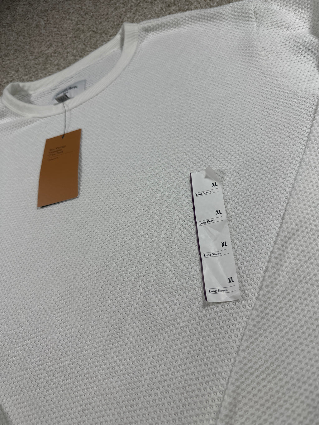 Goodfellow & Co textured thermal long sleeve shirt men's XL cream