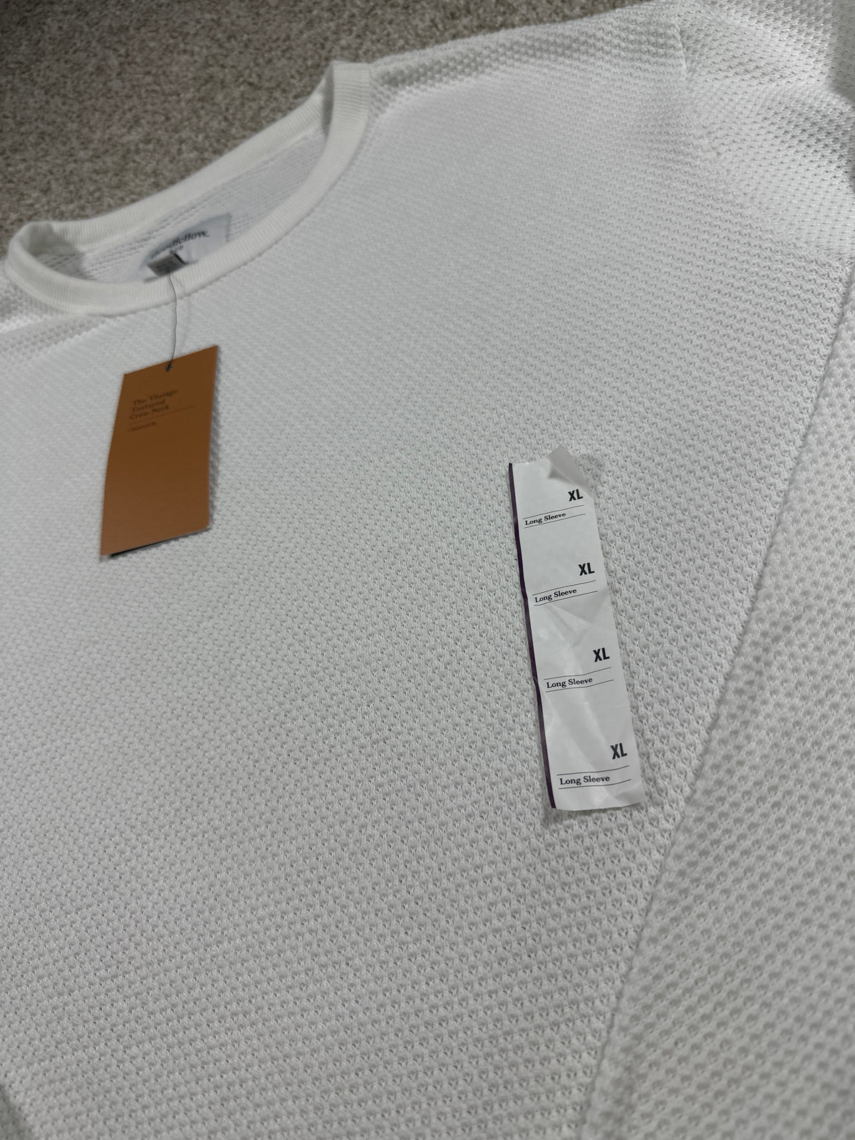 Goodfellow & Co textured thermal long sleeve shirt men's XL cream