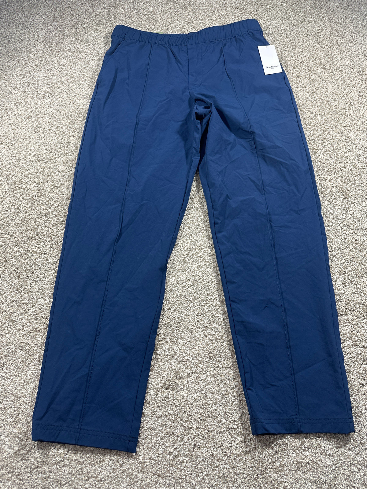Goodfellow & Co lightweight elastic waist pull-on pants men's medium navy blue