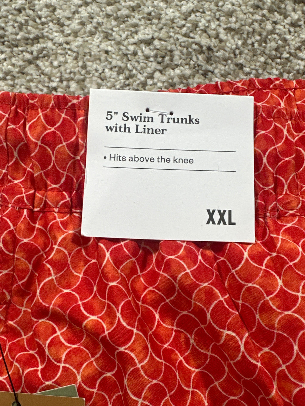 Goodfellow & Co 5-inch swim trunks with liner men's XXL red mosaic