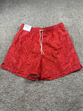 Goodfellow & Co 5-inch swim trunks with liner men's small red mosaic