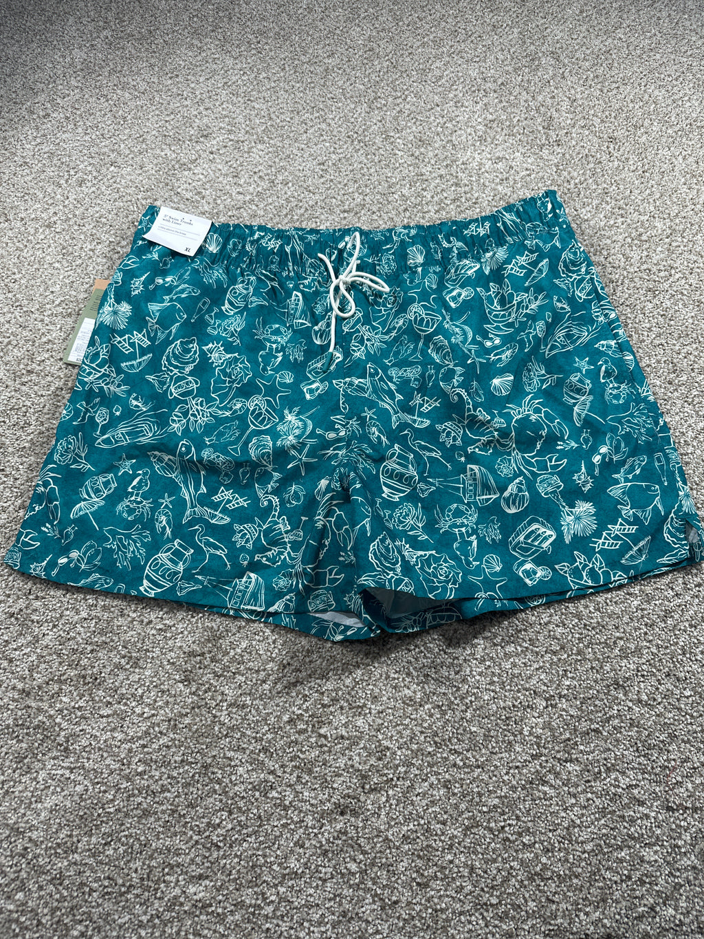 Goodfellow & Co 5-inch swim trunks with liner men's XL teal scenic