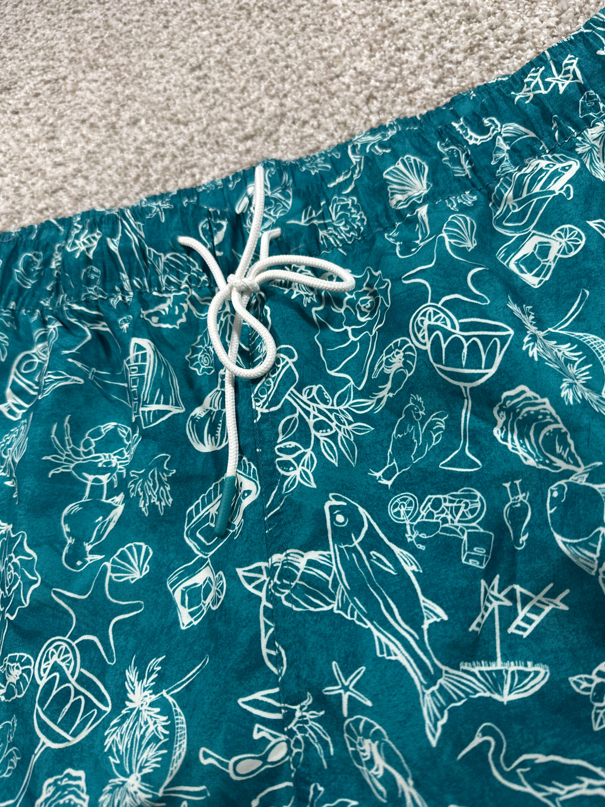 Goodfellow & Co 5-inch swim trunks with liner men's XL teal scenic