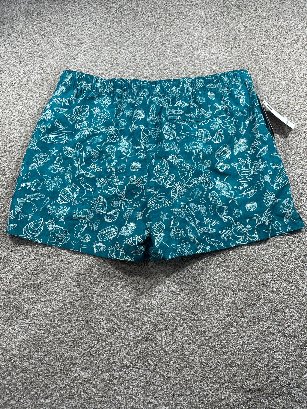 Goodfellow & Co 5-inch swim trunks with liner men's XL teal scenic