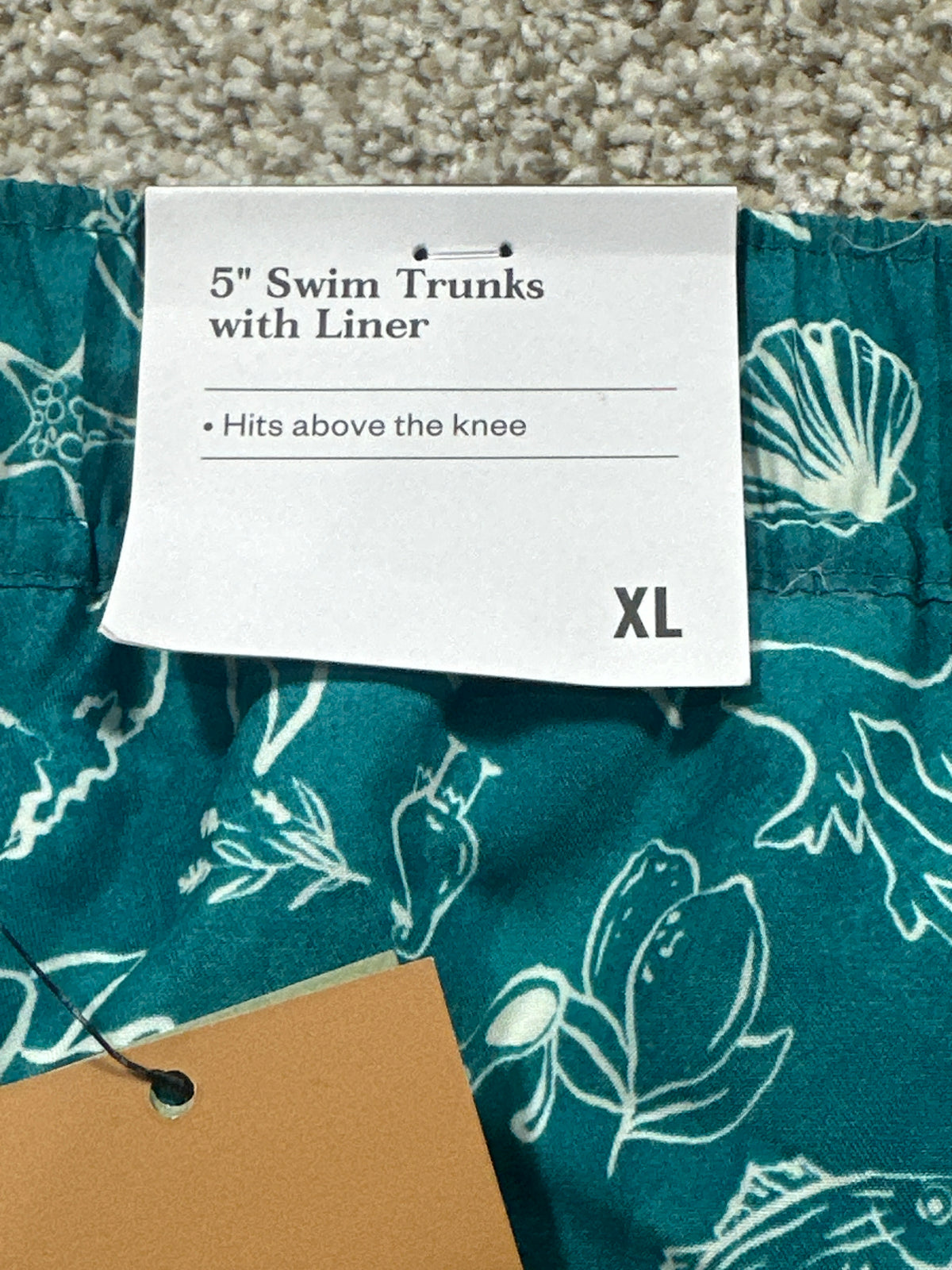 Goodfellow & Co 5-inch swim trunks with liner men's XL teal scenic