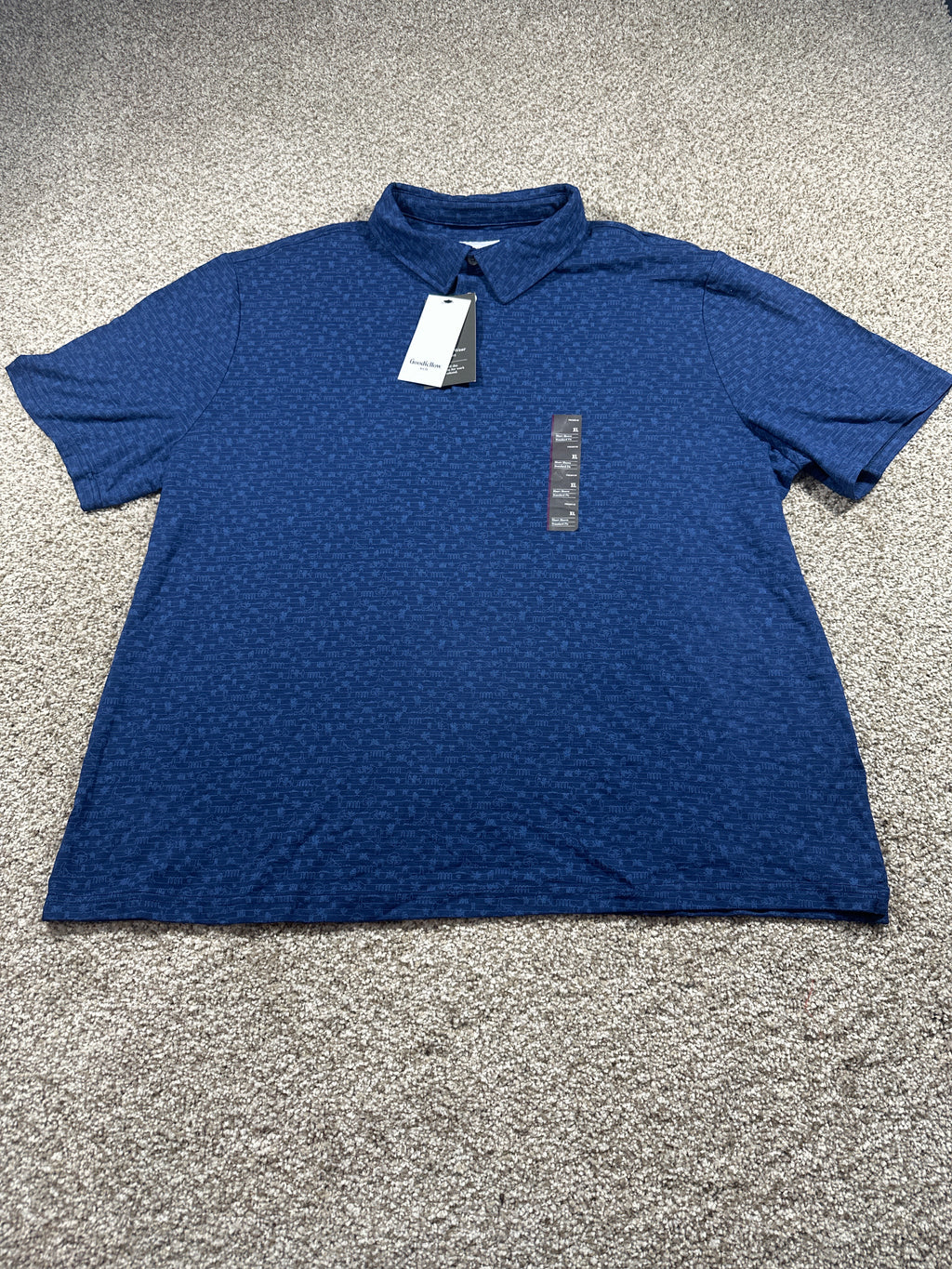 Goodfellow & Co Comfort Wear polo men's XL navy print